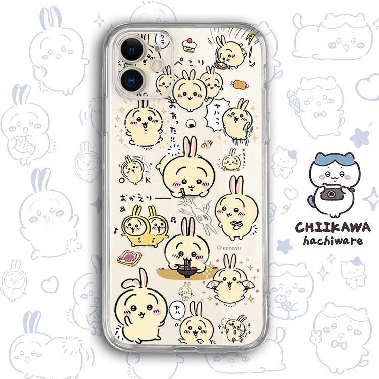 Japanese Cartoon Chiikawa Clean Case | Happy Fun Part2 Sanrio - iPhone Case PLUS SE2 11 12 13 14 15 16 17 Pro Promax 12mini 13mini
