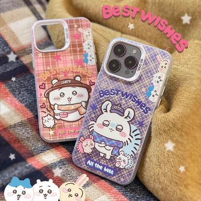 Japanese Cartoon ChiiKawa Best Wishes Winter Laser Case | ChiiKawa Hachiware Usagi Momonga - Phone Case Samsung Galaxy S26 S25 S24 S23 S22 S21 FE Ultra Edge