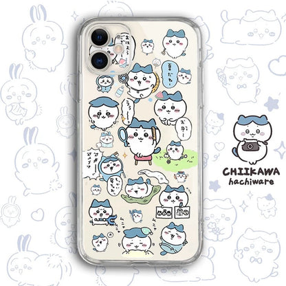 Japanese Cartoon Chiikawa Clean Case | Happy Fun Part2 Sanrio - iPhone Case PLUS SE2 11 12 13 14 15 16 17 Pro Promax 12mini 13mini