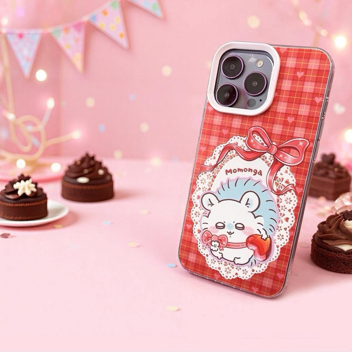 Japanese Cartoon ChiiKawa with Heart Chocolate Laser Case | Chiikawa Hachiware Usagi Momonga 4 Styles - iPhone Case 11 12 13 14 15 16 16e 17 17e 18 Pro Promax