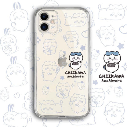 Japanese Cartoon Chiikawa Clean Case | Happy Fun Part2 Sanrio - iPhone Case PLUS SE2 11 12 13 14 15 16 17 Pro Promax 12mini 13mini