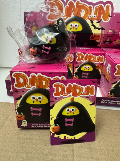 Lovely Chicken Fat Dundun Halloween Plastic Keychain | DunDun Black Ghost - Children Gift Animal Blind Box