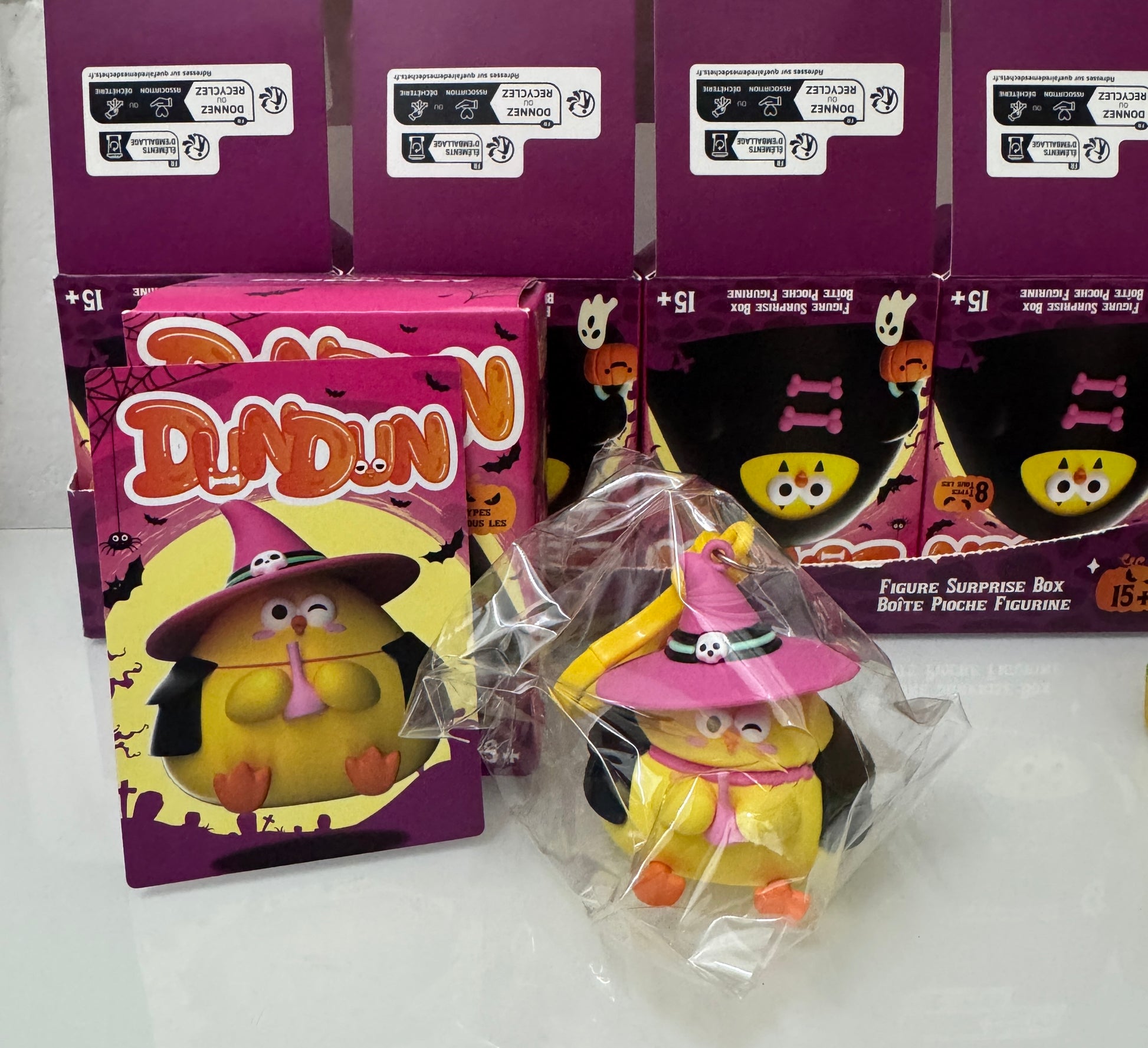 Lovely Chicken Fat Dundun Halloween Plastic Keychain | DunDun Witch - Children Gift Animal Blind Box