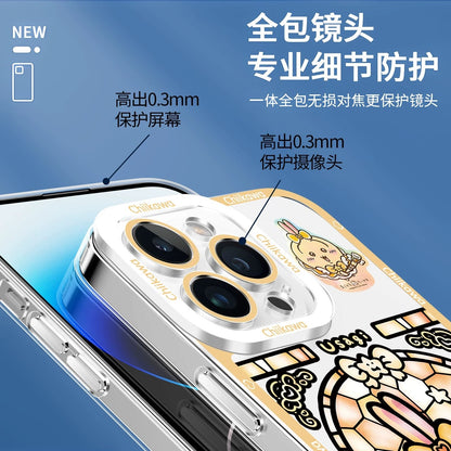 Japanese Cartoon Phone Case Magical Girl with Glass Window Clean Version | Chiikawa Hachiware Usagi Momonga Kurimanju Rakko Shisa Furuhonya - iPhone Case PLUS SE2 15 16 16e 17 17e Pro Promax 12mini 13mini