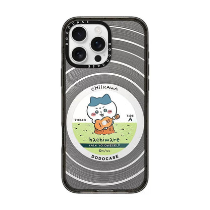 Japanese Cartoon ChiiKawa Clear with Transparent Black Frame Phone Case | Travel & Pajamas Song ChiiKawa Hachiware Usagi - iPhone Case 12 13 14 15 16 17 Pro Promax