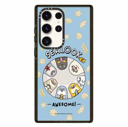 Lovely Seal Sealook Clear with Transparent Black Frame Phone Case  | Part2 Daily in Polar Ocean 6 Styles - Phone Case Samsung Galaxy S26 S25 S24 S23 Ultra | Part2 Daily in Polar Ocean 6 Styles - Phone Case Samsung Galaxy S26 S25 S24 S23 Ultra