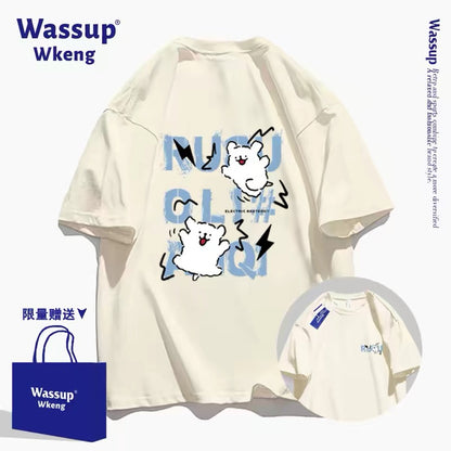 Cute Cartoon Doggie Maltese Puppy Style T-Shirt Series | Run & Jump Front & Back - Kawaii Fashion Items for Child & Adult