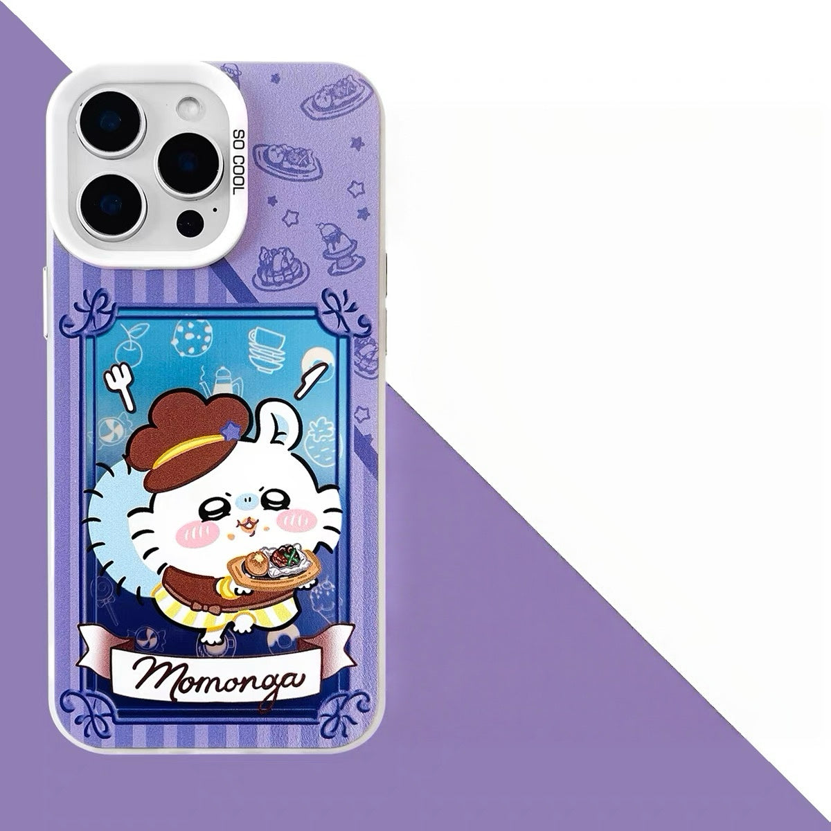 Japanese Cartoon ChiiKawa Cafe Cake Chef Laser Case | Chiikawa Hachiware Usagi Momonga Kurimanju Rakko 6 Styles - Phone Case Samsung Galaxy S26 S25 S24 S23 S22 S21 FE Ultra Edge