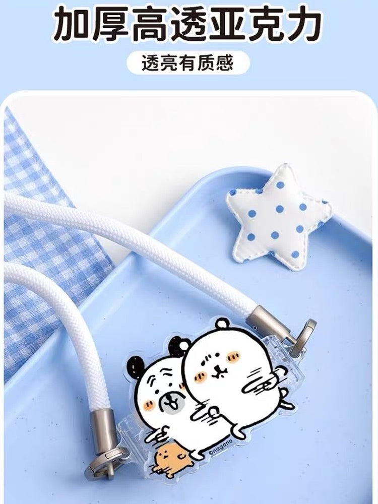 Joke Bear with friends Phone Back Clip with Phone Lanyard | Joker Bear Pug Moguracorokke - for All Smart Phones