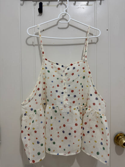 Japanese Fashion Cute Style Shirt Series | Mori  Colourful Dots Tank Top - Kawaii Fashion Items