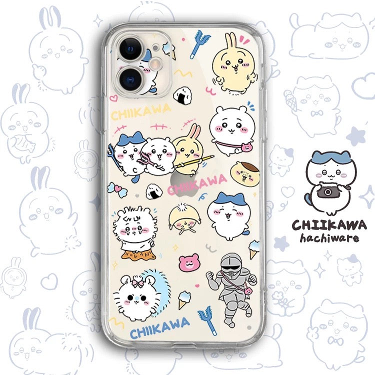 Japanese Cartoon Chiikawa Clean Case | Happy Fun Part1 - iPhone Case PLUS SE2 11 12 13 14 15 16 17 Pro Promax 12mini 13mini