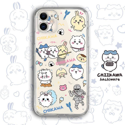 Japanese Cartoon Chiikawa Clean Case | Happy Fun Part1 - iPhone Case PLUS SE2 11 12 13 14 15 16 17 Pro Promax 12mini 13mini