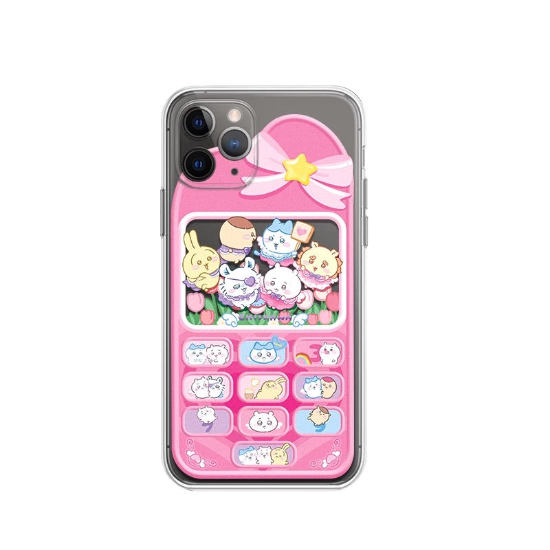 Japanese Cartoon ChiiKawa | Kawaii Mobile Phone Angel Devil Chiikawa Hachiware Usagi Momonga with Phone Strape - iPhone Case 11 12 13 14 15 16 Pro Promax  WinnieTheBirds Toy Shop