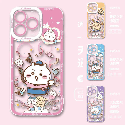 Japanese Cartoon Chiikawa Cafe Waiter | Chiikawa Hachiware Usagi Momonga - iPhone Case PLUS SE2 XS XR X 11 12 13 14 15 16 16e 17 17e Pro Promax 12mini 13mini