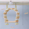 15x20cm Original Wooden Bridge Swings with Bells | Handmade Bird Toys Organic Bird Cages Accessories