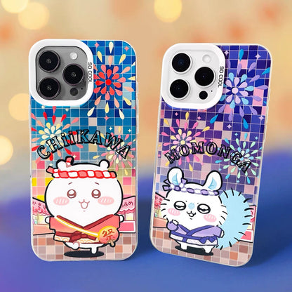 Japanese Cartoon ChiiKawa Summer Festival Laser Case | ChiiKawa Hachiware Usagi Momonga - Phone Case Samsung Galaxy S26 S25 S24 S23 S22 S21 FE Ultra Edge
