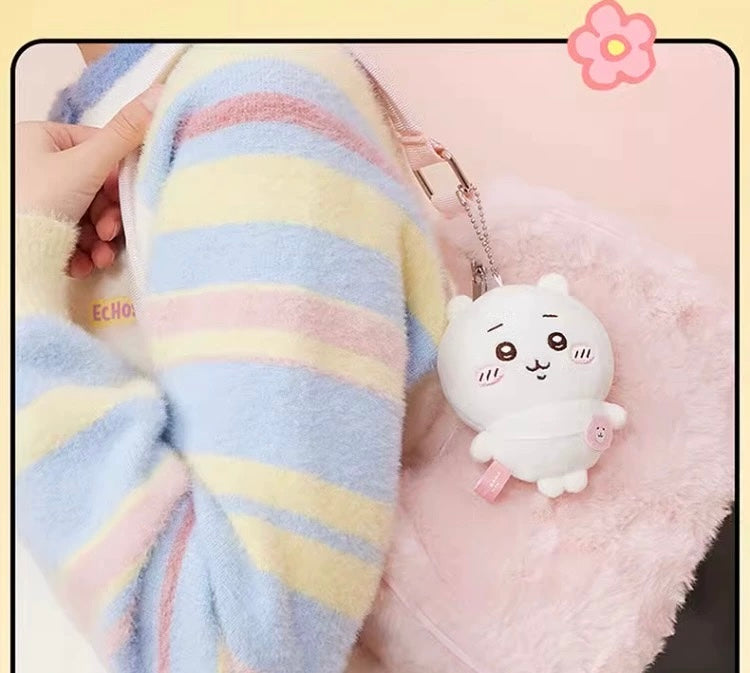 ChiiKawa X Miniso | ChiiKawa Hachiware Usagi Outing with Bag keychain - 10cm Mini Plush Doll Kawaii items Room Decoration doll