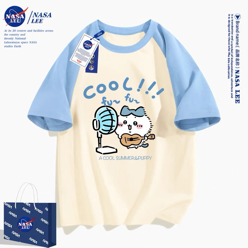 Japanese Cartoon ChiiKawa Casual Style T-Shirt Series | Hachiware with fans Part 1 - Kawaii Fashion Items