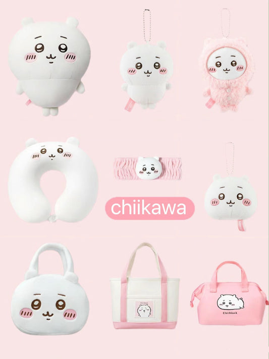 ChiiKawa X Miniso | ChiiKawa Full Set 9pcs items Mini Plush Doll Keychain Headband Neck Pillow Bag - Kawaii items Room Decoration doll  WinnieTheBirds Toy Shop