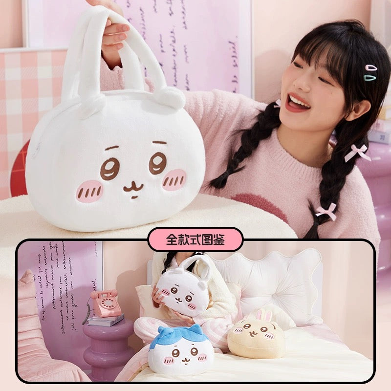 ChiiKawa X Miniso | ChiiKawa Hachiware Usagi Big Head Plush Bag - Kawaii items Room Decoration  WinnieTheBirds Toy Shop