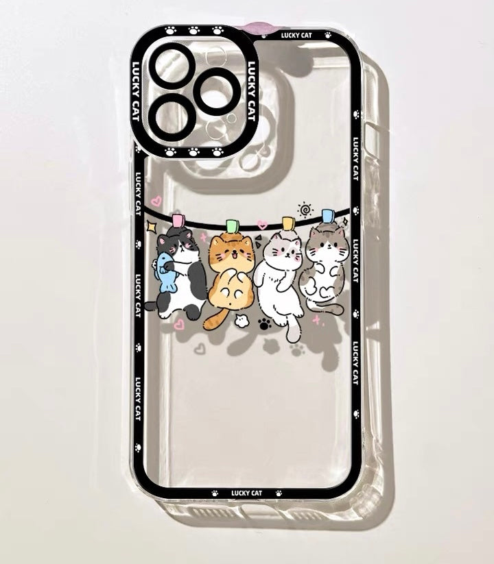 Lovely Cat Phone Case | 4 Cats Hanging - iPhone Case PLUS SE2 XS XR X WinnieTheBirds Toy Shop Lovely Cat Phone Case | 4 Cats Hanging - iPhone Case PLUS SE2 XS XR X WinnieTheBirds Toy Shop