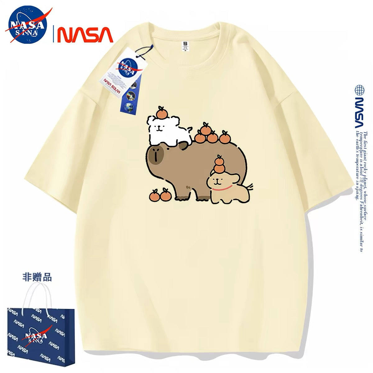 Cute Cartoon Doggie Maltese Puppy Style T-Shirt Series | Maltese Play with Capybara Part1 - Kawaii Fashion Items for Child & Adult Matching outfits for Parents and Children