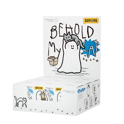 52TOYS GHODY Behold My Cat display carton holding nine sealed blind boxes