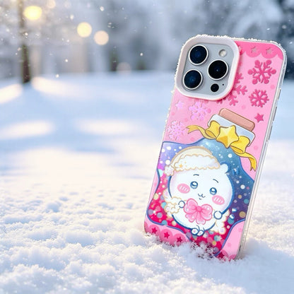 Japanese Cartoon ChiiKawa Winter Star Wish Laser Case | Chiikawa Hachiware Usagi Momonga Furuhonya 5 Styles - Phone Case Samsung Galaxy S26 S25 S24 S23 S22 S21 FE Ultra Edge