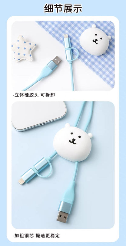 Miniso Joker Bear | 3A Fast Charging Type-C & Lightning Data Cable