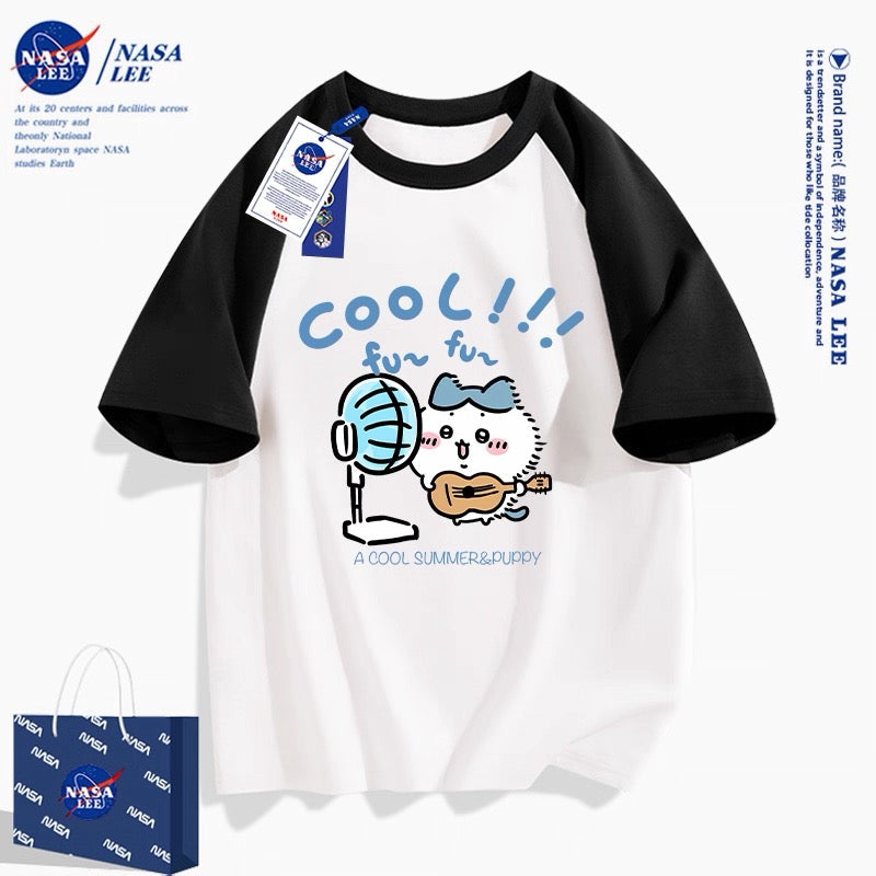 Japanese Cartoon ChiiKawa Casual Style T-Shirt Series | Hachiware with fans Part 1 - Kawaii Fashion Items