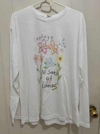 Korean Fashion Garden Style Long-sleeved Sun Protection T-Shirt Series | Leafage with Flowers - Kawaii Fashion Items