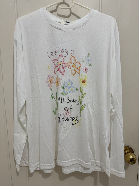 Korean Fashion Garden Style Long-sleeved Sun Protection T-Shirt Series | Leafage with Flowers - Kawaii Fashion Items