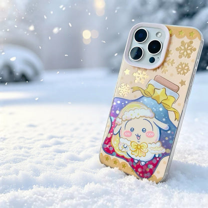 Japanese Cartoon ChiiKawa Winter Star Wish Laser Case | Chiikawa Hachiware Usagi Momonga Furuhonya 5 Styles - Phone Case Samsung Galaxy S26 S25 S24 S23 S22 S21 FE Ultra Edge