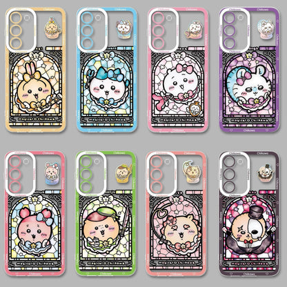 Japanese Cartoon Phone Case Magical Girl with Glass Window Clean Version | Chiikawa Hachiware Usagi Momonga Kurimanju Rakko Shisa Furuhonya - Phone Case Samsung Galaxy S26 S25 S24 S23 S22 S21 FE Ultra Edge