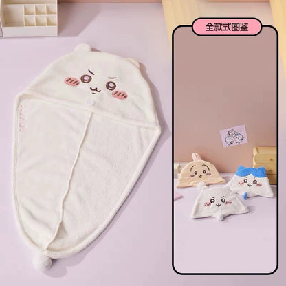 ChiiKawa x Miniso | ChiiKawa Hachiware Usagi Cute Dry Hair Cap Towel - Kawaii items Cute Hair Accessories  WinnieTheBirds Toy Shop