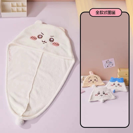 ChiiKawa x Miniso | ChiiKawa Hachiware Usagi Cute Dry Hair Cap Towel - Kawaii items Cute Hair Accessories  WinnieTheBirds Toy Shop
