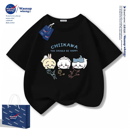 Japanese Cartoon ChiiKawa Casual Style T-Shirt Series | Chiikawa Hachiware Usagi Drawing Part 1 - Kawaii Fashion Items