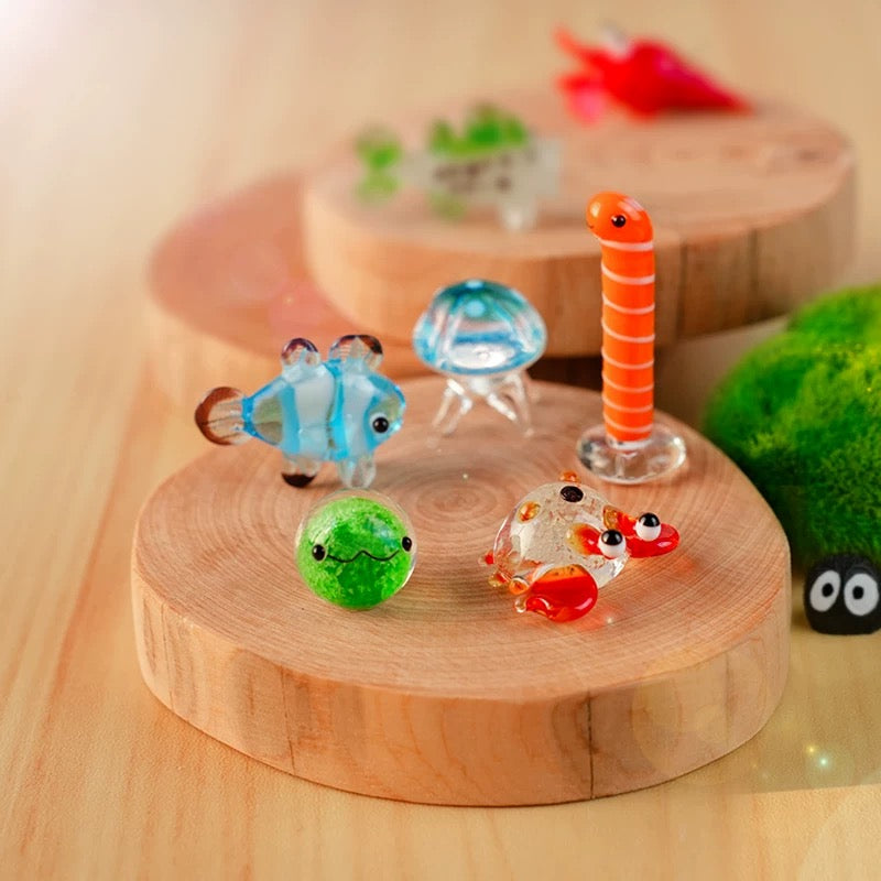 Japanese Cartoon Luminous Glass Ornament | Seaweed Ball Garden Eel Crayfish  Blue Nemo Crab Kelp  - For Betta Fish Tropical Fish Toy Micro Landscape Creative