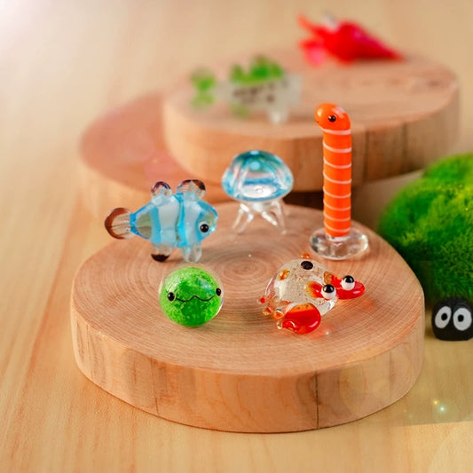 Japanese Cartoon Luminous Glass Ornament | Seaweed Ball Garden Eel Crayfish  Blue Nemo Crab Kelp  - For Betta Fish Tropical Fish Toy Micro Landscape Creative