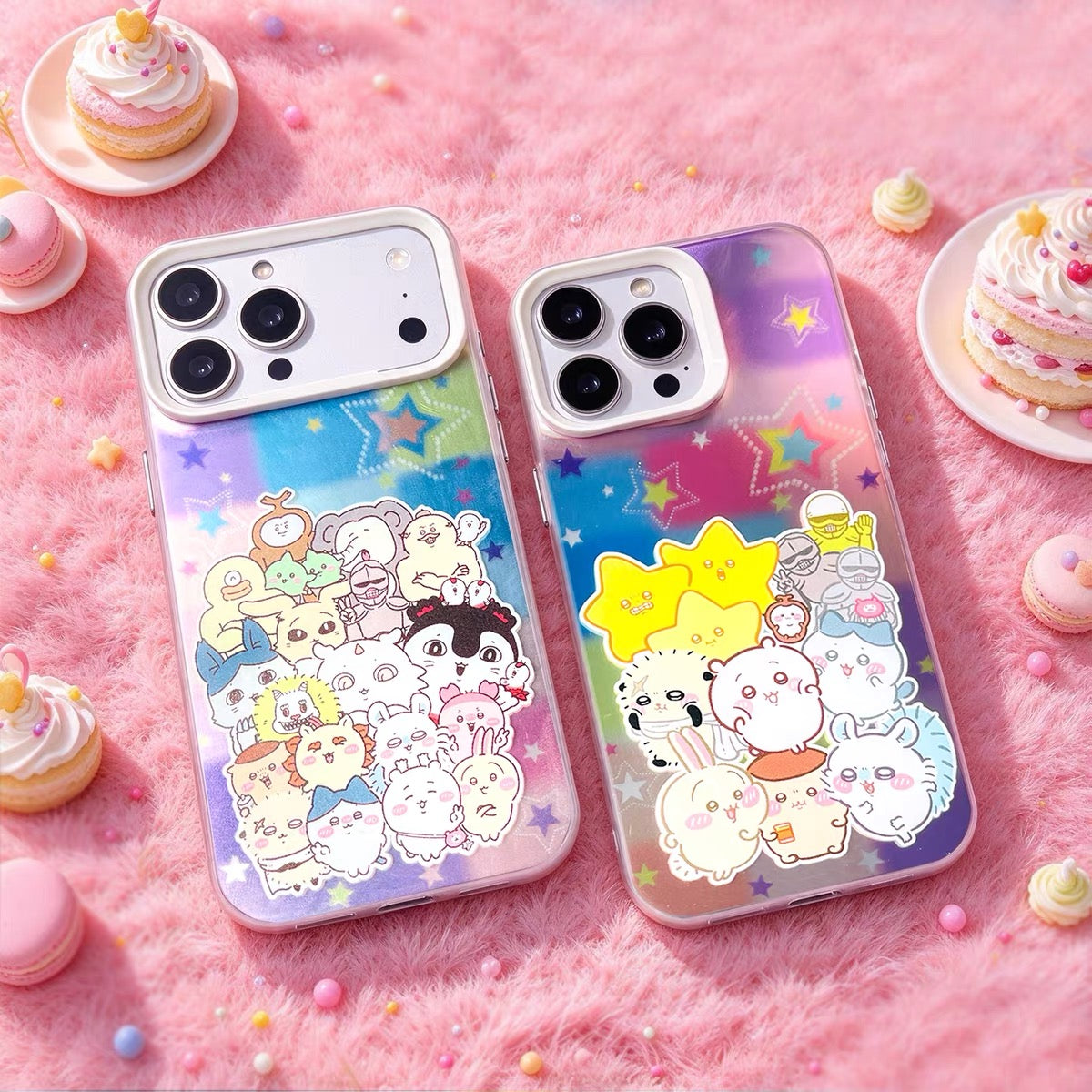 Japanese Cartoon ChiiKawa Group Laser Case | Group Together 2 Styles - Phone Case Samsung Galaxy S26 S25 S24 S23 S22 S21 FE Ultra Edge