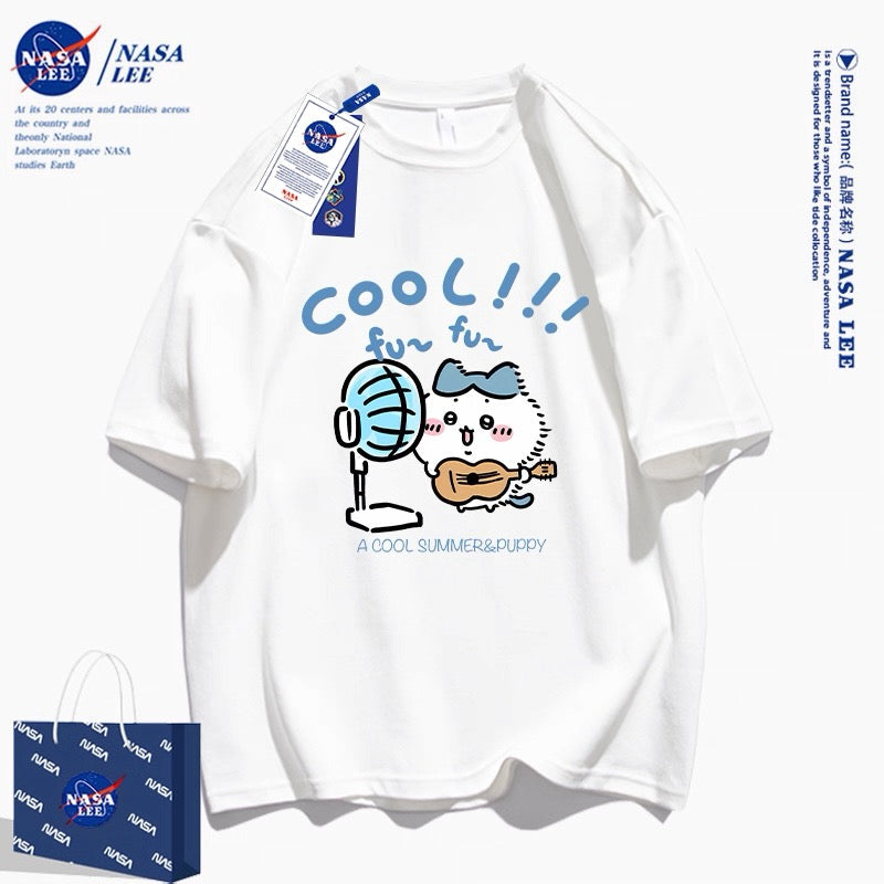 Japanese Cartoon ChiiKawa Casual Style T-Shirt Series | Hachiware with fans Part 1 - Kawaii Fashion Items
