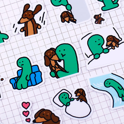 Set of 22 Pieces Cute Little Dinosaur Joguman | Stickers D - DIY Journal Craft Diary Art Scrapbook Laptop Luggage Decal Cute Animal Pack