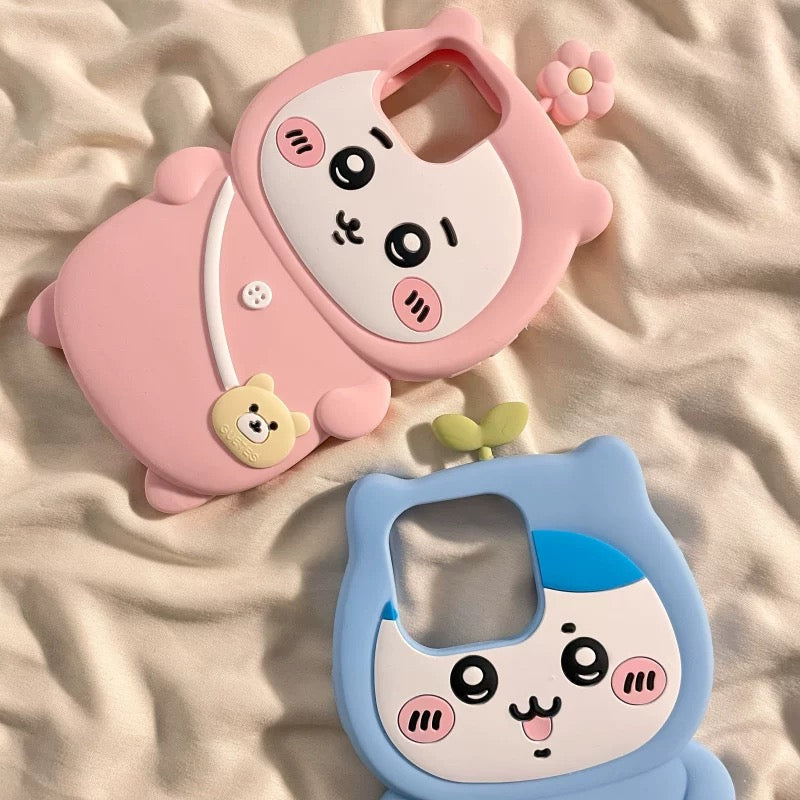 Japanese Cartoon ChiiKawa Pajamas Outing Silicone | Chiikawa Hachiware - iPhone Case 15 14 13 12 Pro ProMax WinnieTheBirds Toy Shop