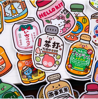 Set of 36 Pieces Cute Soft Drinks - DIY Journal Craft Diary Art Scrapbook Laptop Luggage Decal Cute Animal Pack