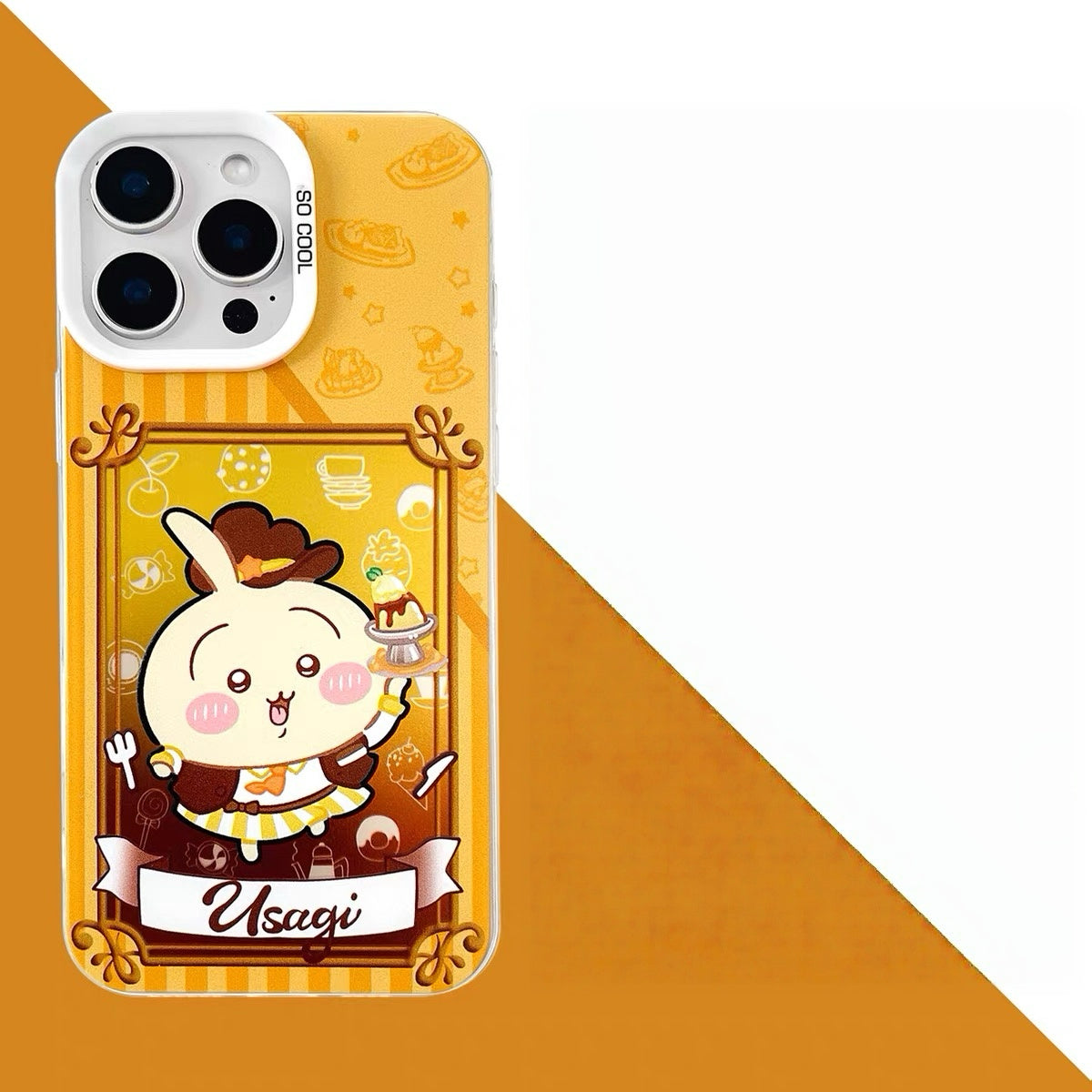 Japanese Cartoon ChiiKawa Cafe Cake Chef Laser Case | Chiikawa Hachiware Usagi Momonga Kurimanju Rakko 6 Styles - iPhone Case 11 12 13 14 15 16 16e 17 17e Pro Promax