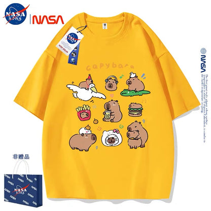 Cute Animals Capybara Style T-Shirt Series | Happy & Fun Daily Part2 - Kawaii Fashion Items for Child & Adult
