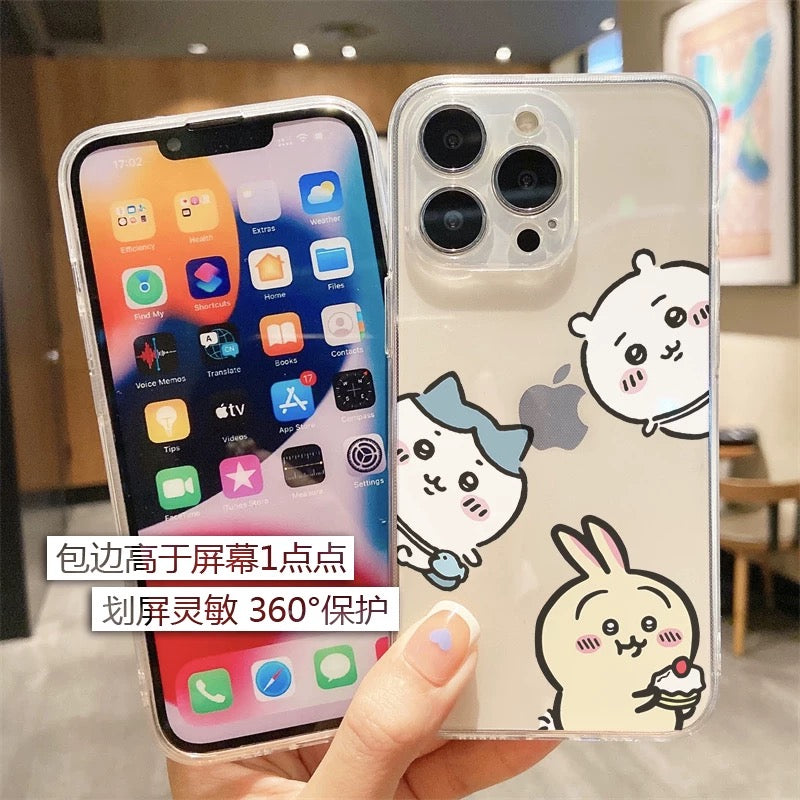 Japanese Cartoon Chiikawa Clean Case | Happy Fun Part1 - iPhone Case PLUS SE2 11 12 13 14 15 16 17 Pro Promax 12mini 13mini