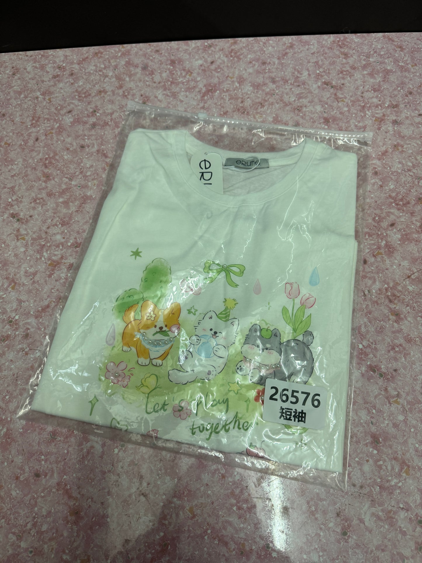 Animals Style T-Shirt Series | 3 Puppy Lets Play Together - Kawaii Fashion Items
