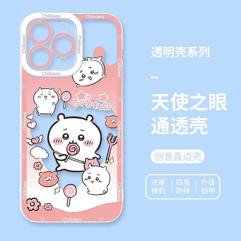 Japanese Cartoon Chiikawa Heart Shape Daily Version | Chiikawa Hachiware Usagi Momonga Kurimanju Rakko - iPhone Case PLUS SE2 XS XR X 11 12 13 14 15 16 16e 17 17e Pro Promax 12mini 13mini