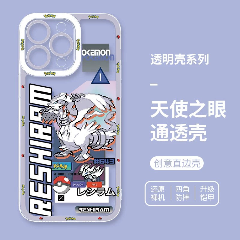 Japan Cartoon Pokemon Game Pixel Version | Celebi Xerneas Zekrom Reshiram Latios Latias Gardevoir Garchomp - iPhone Case PLUS SE2 XS XR X 11 12 13 14 15 16 16e 17 17e Pro Promax 12mini 13mini